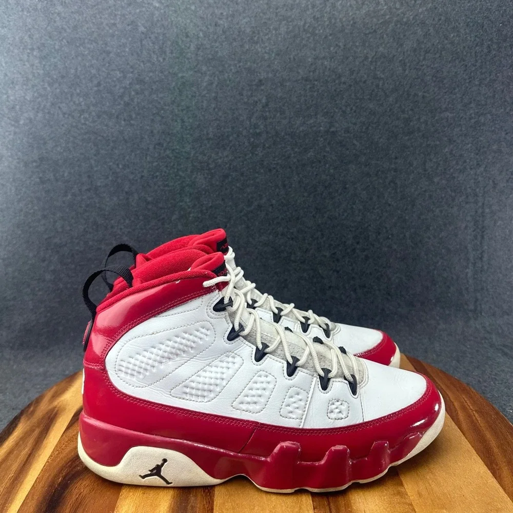 Jordan 9 Retro White Red Mens Basketball Sneakers Shoes 302370-160 Size 9.5